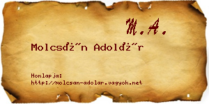 Molcsán Adolár névjegykártya